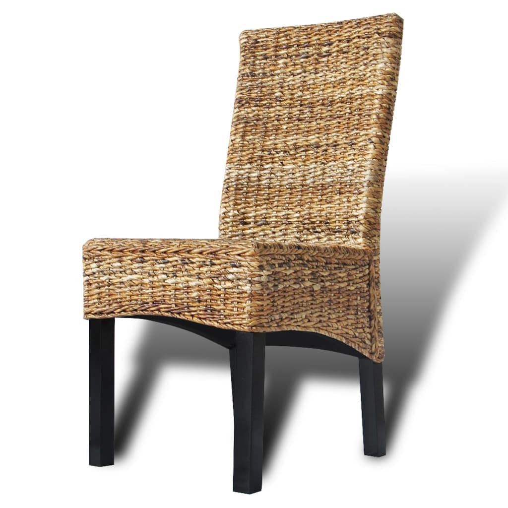 Eetkamerstoel – Eettafelstoel – Keukenstoel – Stoel – Kuipstoel – Set van 6 – Handgeweven Abaca Zitting – Massief Houten Frame