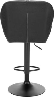 Barkruk Comfy Zwart - Met rugleuning - Stevig- Kunstleer - Set van 1 - Keuken - Barstoelen ergonomisch - Verstelbaar in hoogte - Zithoogte 60-82cm