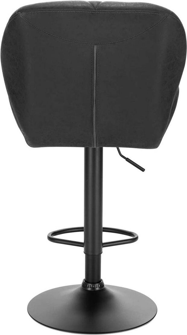 Barkruk Comfy Zwart - Met rugleuning - Stevig- Kunstleer - Set van 1 - Keuken - Barstoelen ergonomisch - Verstelbaar in hoogte - Zithoogte 60-82cm
