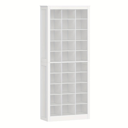 Schoenenkast – Schoenenrek – Schoenencabinet – Opbergkast Schoenen – Schoenendisplay – Wit – 30 Paar Capaciteit – Verstelbare Planken