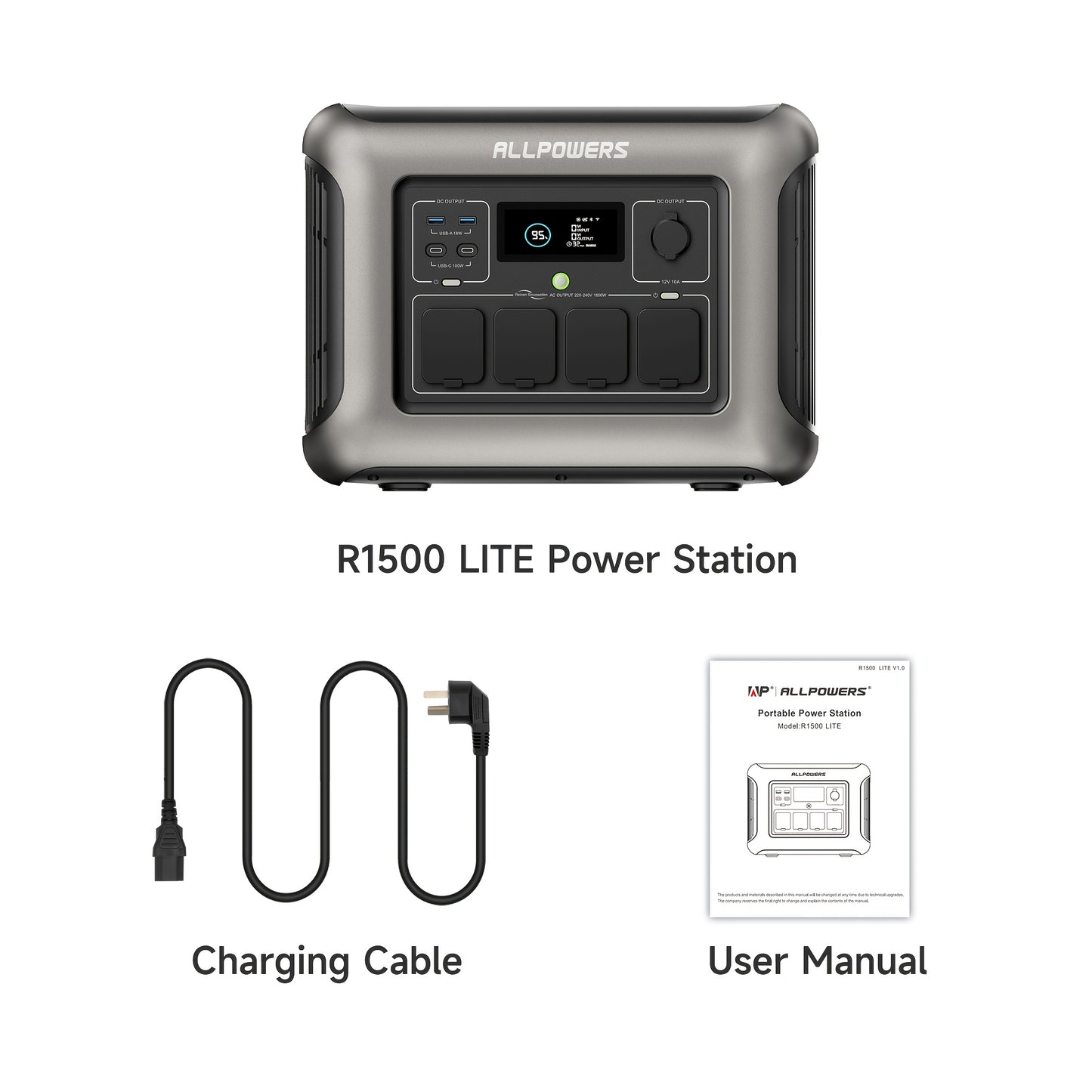 Powerbank – Power Station – Externe Batterij – Draagbare Generator – Noodstroomvoorziening – 1056Wh Capaciteit – 1600W AC Output – Snelladen in 40 Minuten