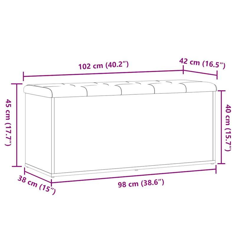 Houten Bank – Zitbank – Opbergbank – Bankje – Houten Opbergmeubel – Bruin – Massief Eikenhout – 102x42x45 cm – 3,2 Kubieke Voet Opbergruimte