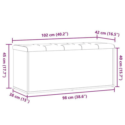 Houten Bank – Zitbank – Opbergbank – Bankje – Houten Opbergmeubel – Bruin – Massief Eikenhout – 102x42x45 cm – 3,2 Kubieke Voet Opbergruimte