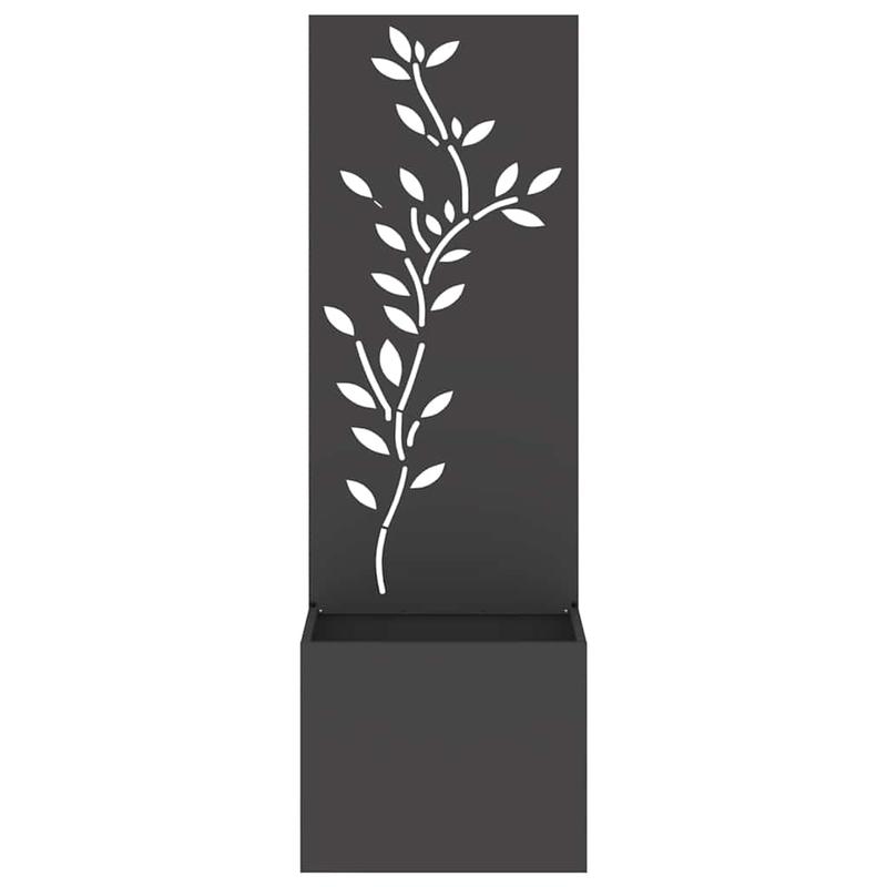 Grote Zwarte Metalen Bloempot – Outdoor Plantenbak – Balkon Bloembak – Moderne Tuinbak – Verticale Plantenbak – Duurzame Metaalconstructie – 50x140 cm Space-Saving Design