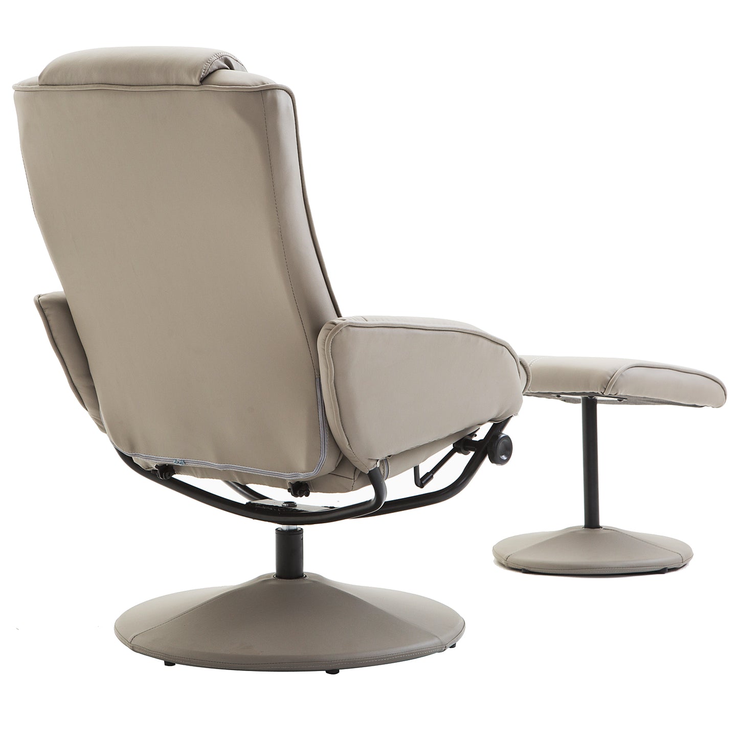 Relaxstoel – TV Stoel – Fauteuil – Draaistoel – Lounge Stoel – Grijs – 360° Draaibaar – Met Voetenbank