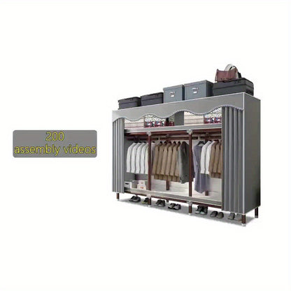 Kledingrek Extra Groot – Kledinghanger – Garderoberek – Kledingkast – Opslagrek – Modulair Carbon Stalen Frame – Ruimtebesparend – Tool-Free Montage