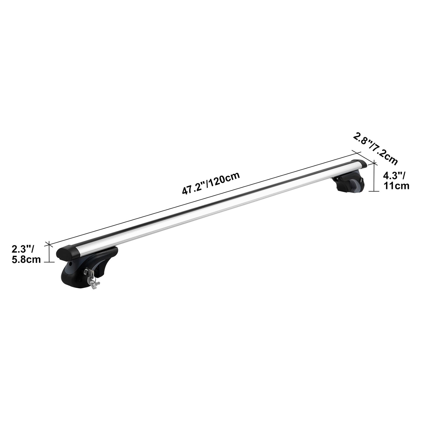 Dakdrager – Dakrek – Dakrail Drager – Bagagedrager – Auto Dakdrager – Aluminium 120 cm – 90 kg Draagvermogen