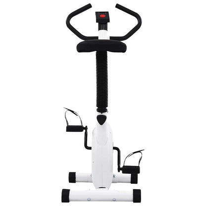 Hometrainer – Fitnessfiets – Indoor Fiets – Soepele Weerstand – Blanco – Compact Ruimtebesparend – Robuuste Stalen Basis