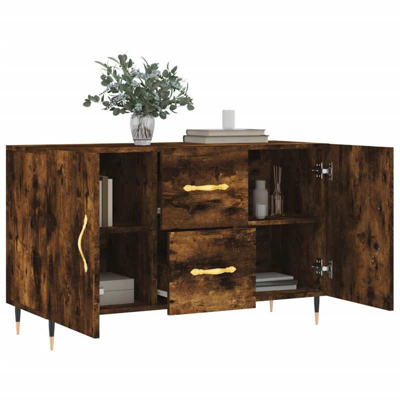 Dressoir – Ladekast – Opbergkast – Kast – Buffetkast – Gerookt Eikenhout – Compact 100x36x60 cm