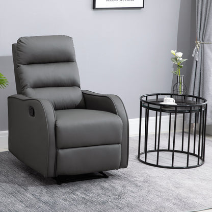 Relaxfauteuil – Recliner – Fauteuil – Tv-stoel – Leunstoel – Donkergrijs – Verstelbare Rugleuning 160° – Kunstleer Bekleding