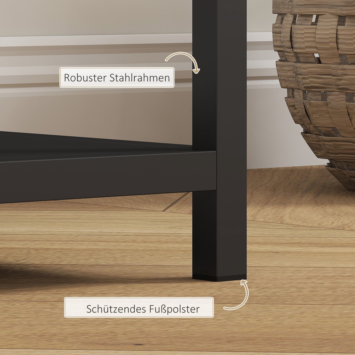 Console Tafel – Haltafel – Opbergmeubel – Sidetable – Wandtafel – Zwart – Vier Planken – Stevig Stalen Frame – Compact Ontwerp