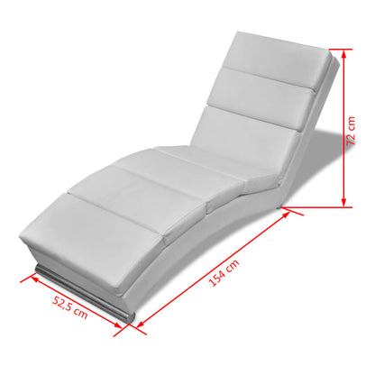 Chaise Longue – Ligbed – Ligstoel – Loungebank – Recamiere – Kunstleer Wit – Massief Stalen Frame – Ergonomisch Comfort