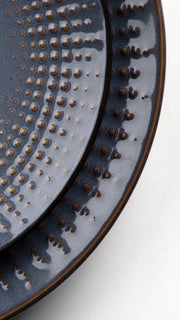 Dinnerware set Blue - Ceramic - 8 large plates - 8 small plates - 8 bowls - 8 cups - 32 pieces - Relief - Blue