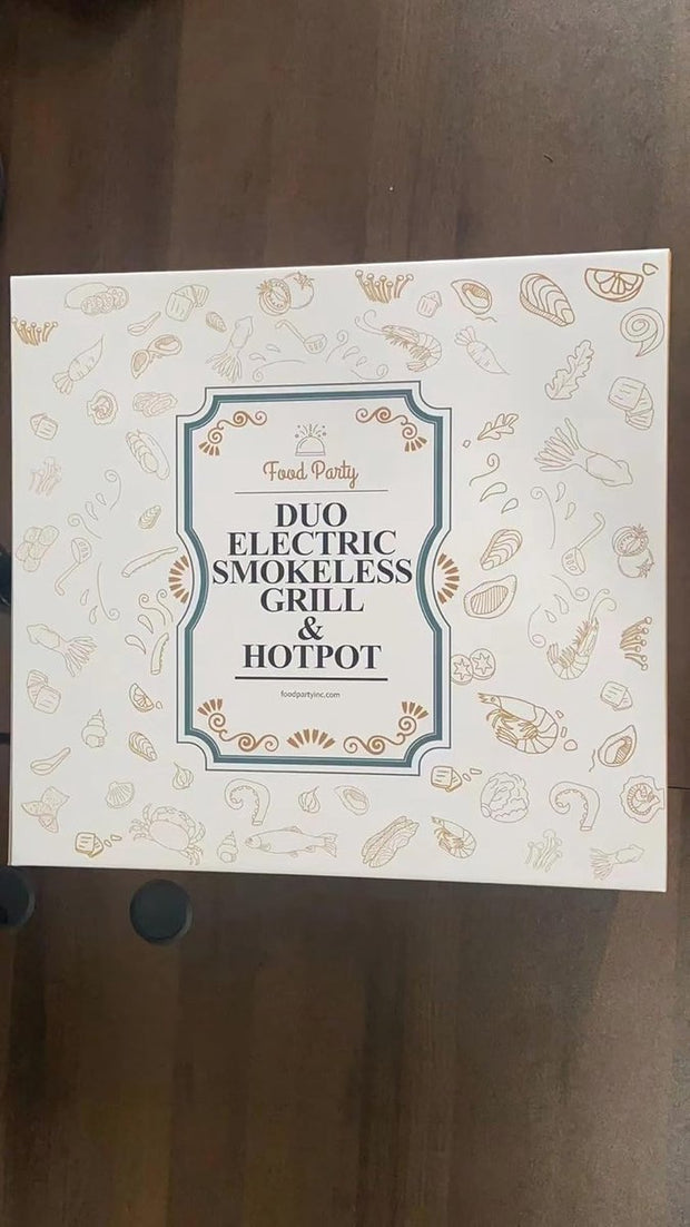 Hotpot Pan met Koreaanse BBQ-grill - Elektrische 2-in-1 Fondue en Rookloze Barbecue 220V 2200W