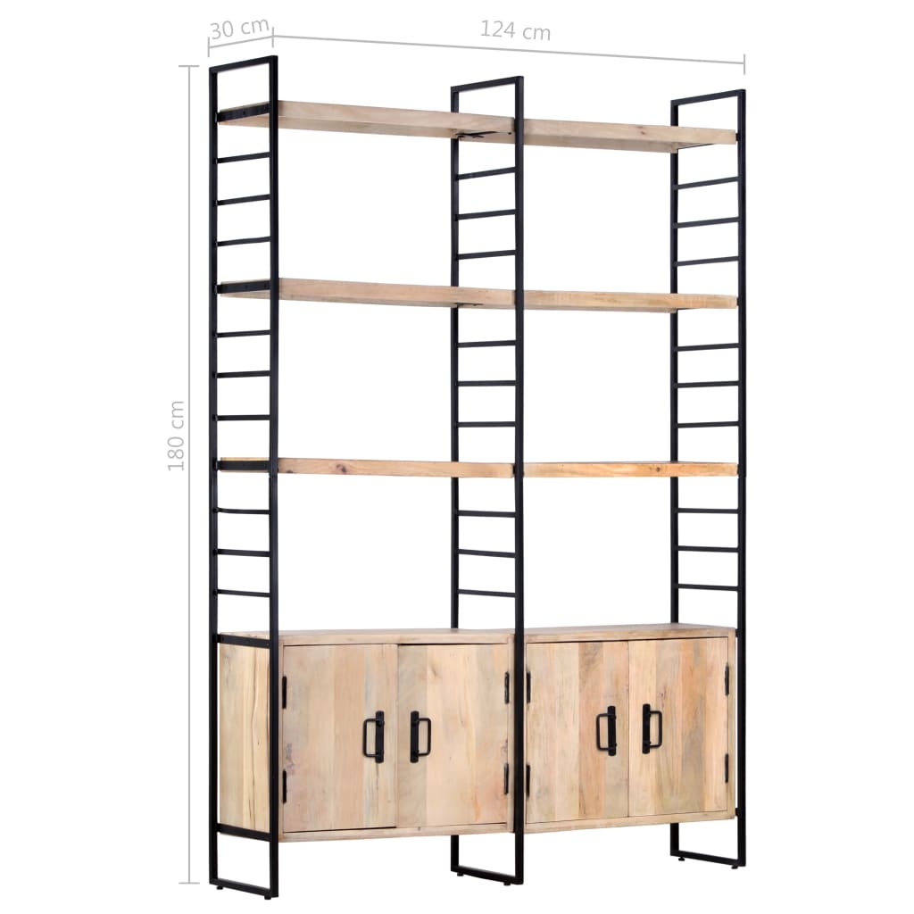 Boekenkast – Boekenrek – Vakkenkast – Stellingkast – Opbergkast – Massief Mango Hout – Industrieel Metaal Frame