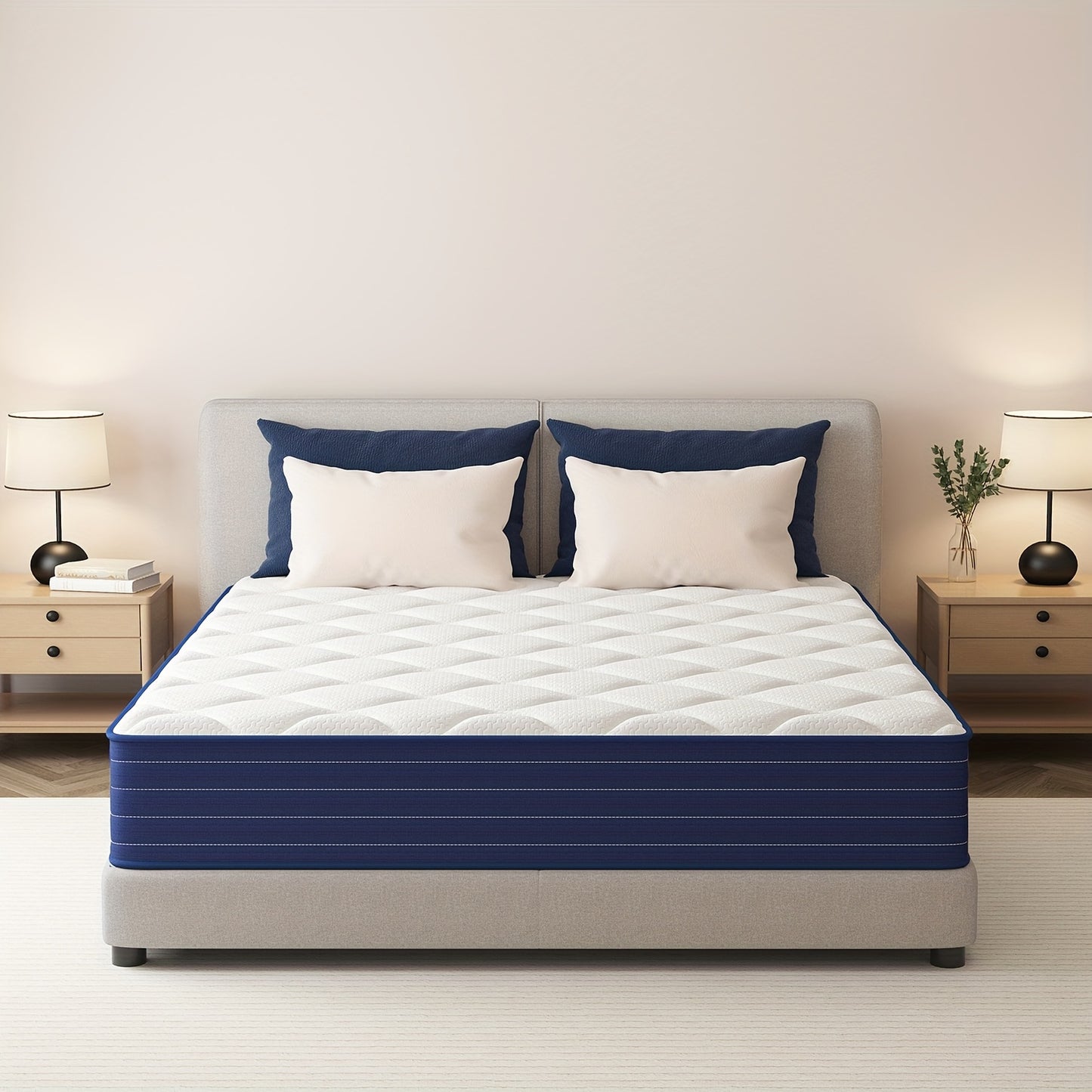 Hybride Matras – Pocketvering Matras – Innerspring Matras – Schuimmatras – Medium Stevig Matras – 135x190x25 cm – Pocketveren Voor Optimale Drukverdeling – Ademend Polyester Hoes
