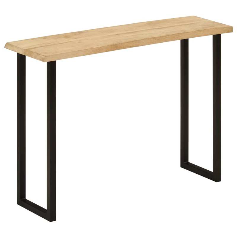 Consoletafel – Sidetable – Bureau – Bijzettafel – Telefoontafel – Massief Mangohout – Natuurlijke Boomrand 105x33x76 cm