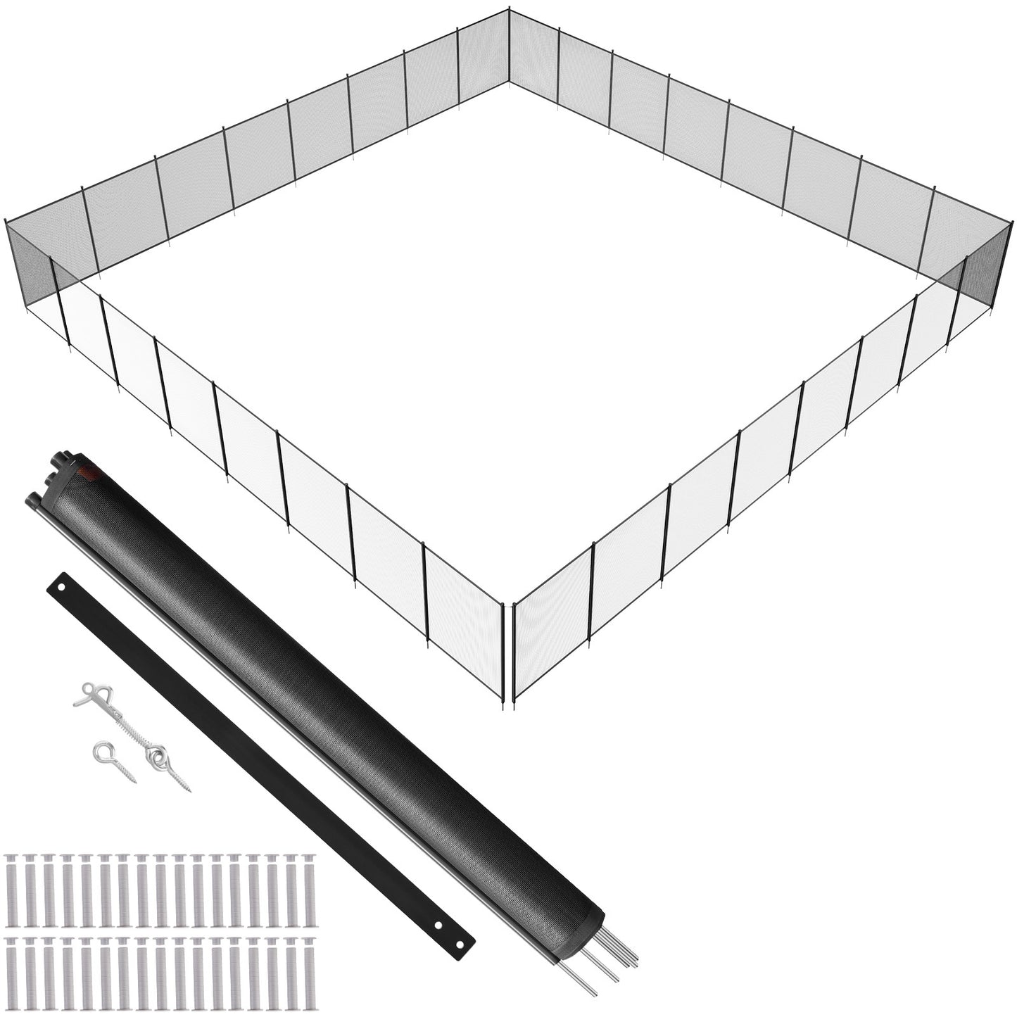 Zwembadhek – Zwembadafsluiting – Pool Fence – Veiligheidshek – Zwembadomheining – 4 x 29,26 Meter – Aluminium Frame Met Teslin PVC Mesh