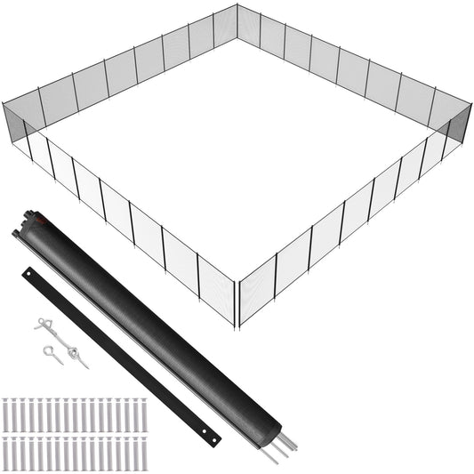 Zwembadhek – Zwembadafsluiting – Pool Fence – Veiligheidshek – Zwembadomheining – 4 x 29,26 Meter – Aluminium Frame Met Teslin PVC Mesh