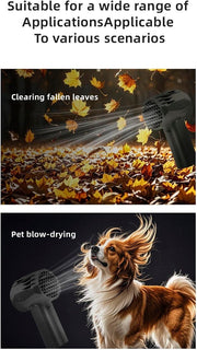 Stuwjet Droogventilator - Draagbare Sneeuwblazer - Jet Fan Dry Blazer 240 km/u - Snelheid Krachtige Ventilator - 1400 g 64 mm Borstelloze Motor - Reisgemak - Krachtig - Zwart