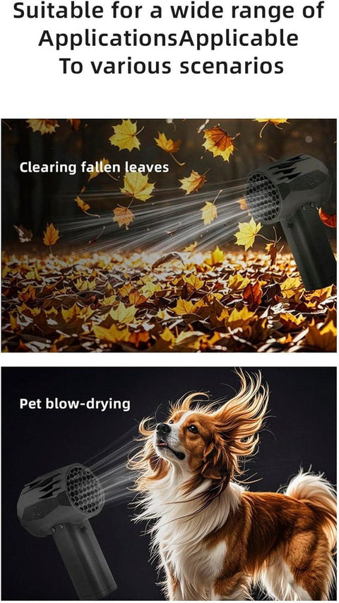 Stuwjet Droogventilator - Draagbare Sneeuwblazer - Jet Fan Dry Blazer 240 km/u - Snelheid Krachtige Ventilator - 1400 g 64 mm Borstelloze Motor - Reisgemak - Krachtig - Zwart