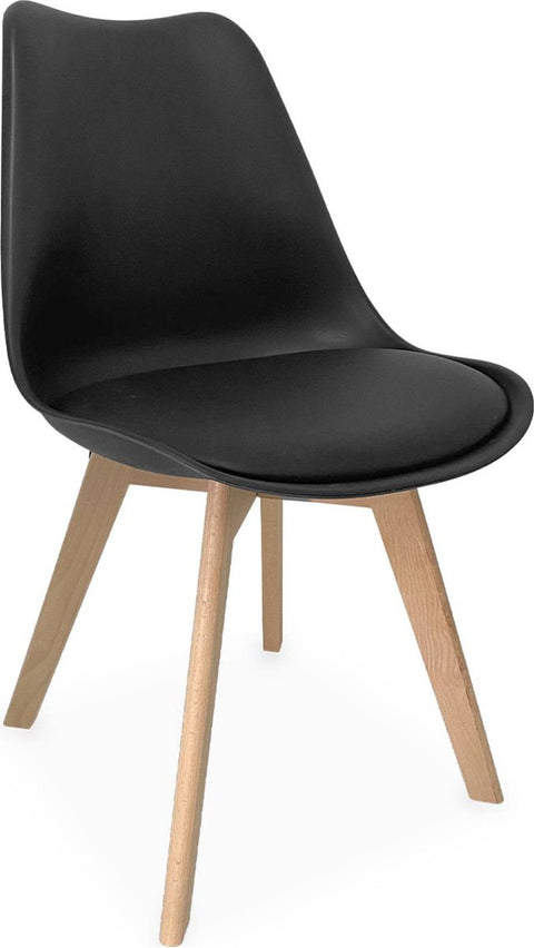 Kuipstoelen - set van 4 met houten poten - Sponskussen woonkamerstoel