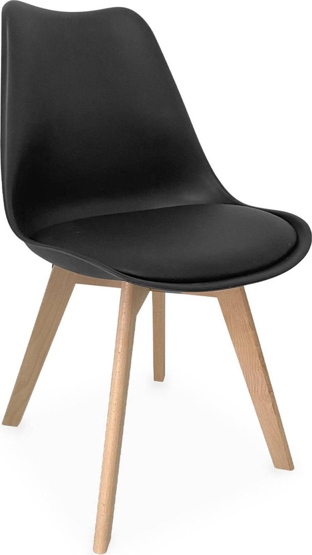 Kuipstoelen - set van 4 met houten poten - Sponskussen woonkamerstoel