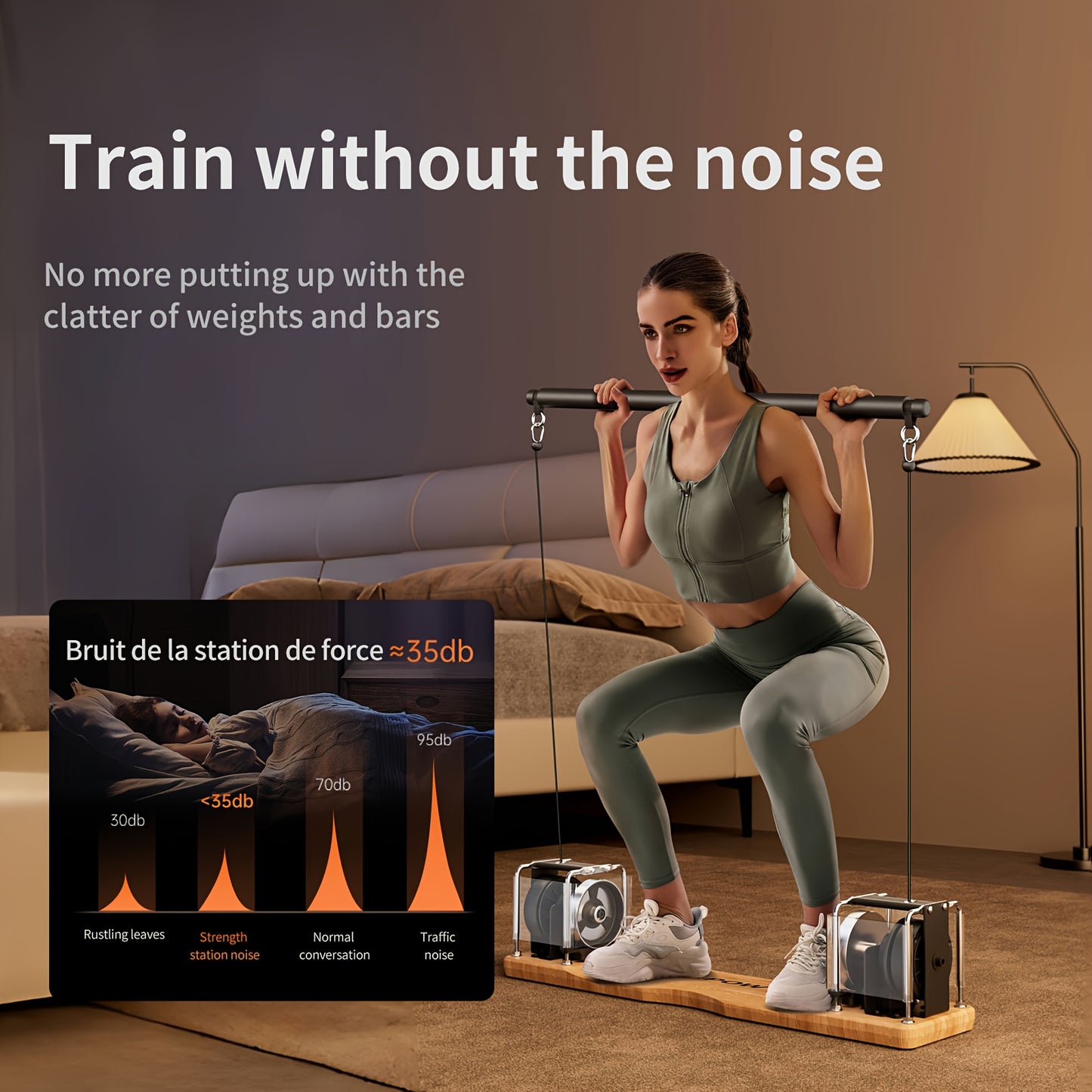 Home Gym Systeem – Fitnessapparaat – Krachttraining Set – Weerstandstrainer – Workout Machine – Verstelbare Weerstand 7-17kg – Compact & Draagbaar Zonder Elektriciteit