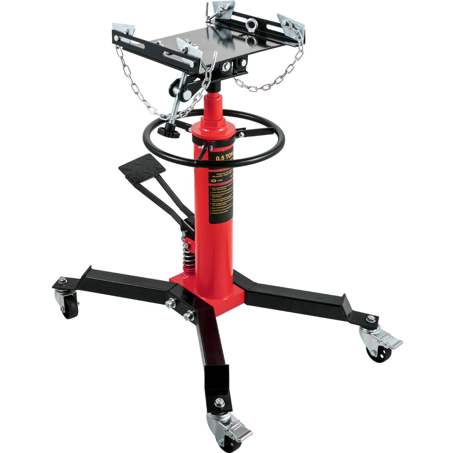 Transmissiejack – Hydraulisch Heftoestel – Telescopisch Jack – Transmissielift – Auto Hefwagen – Hefvermogen 500 kg – Verstelbare Hoogte 85-170 cm
