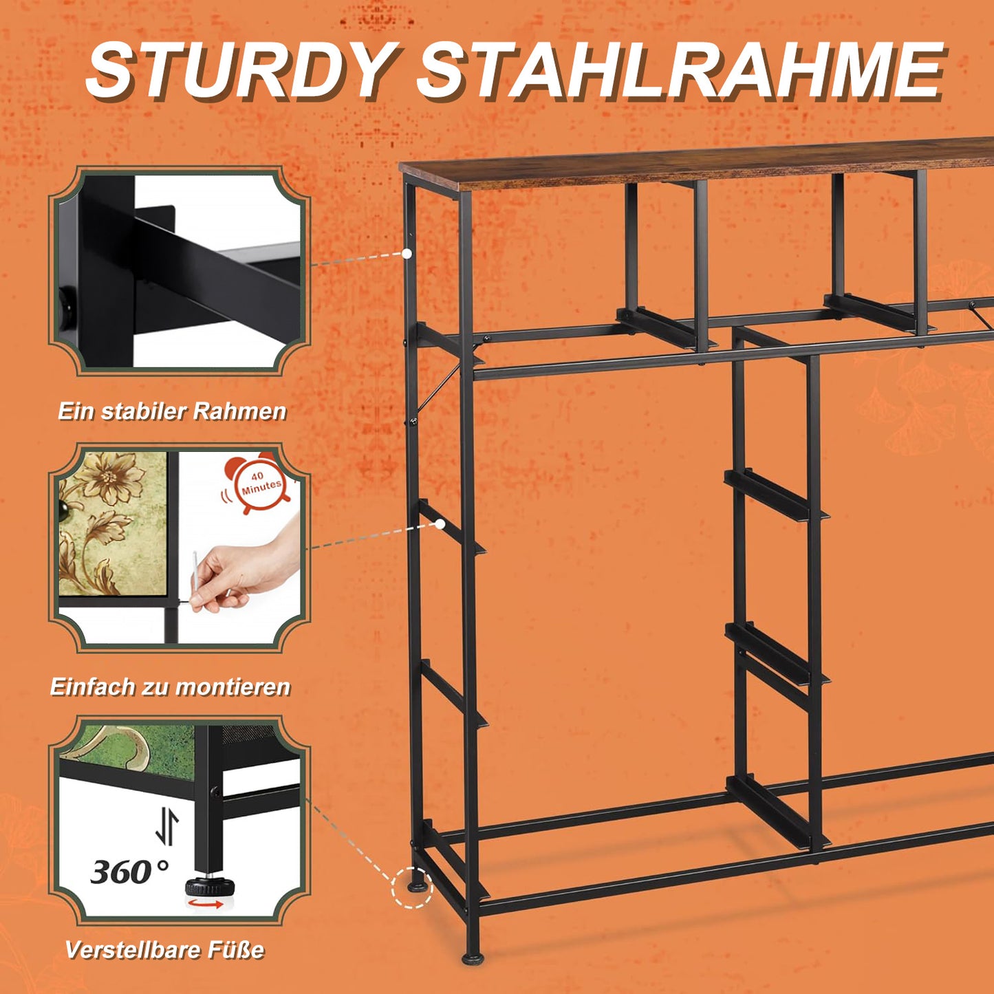 Dressoir – Ladekast – Opbergkast – Kasten – Sideboard – Retro Design – 9 Uitschuifbare Lades – Metaal Met Houten Bovenblad