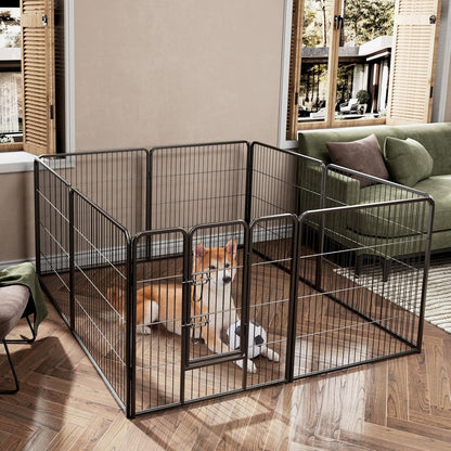 Hondenren – Speelren – Dierenren – Puppyren – Kattenren – Inklapbaar – Stabiel Zwart Metaal – 190x190x80 cm