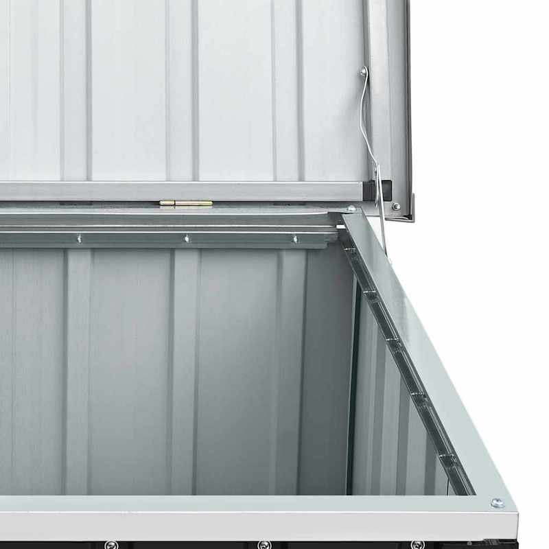 Grote Tuinopslagbox – Tuinkist – Opbergbox – Buitenkist – Tuinbak – Antraciet – Stevig Gegalvaniseerd Staal – Weerbestendig & Ruim 129x67x65 cm