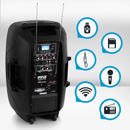 Draadloze Speaker – Bluetooth Speaker – Mobiele Luidspreker – PA Systeem – Karaoke Speaker – 1000W Piekvermogen – Ingebouwde Oplaadbare Accu Met Wieltjes