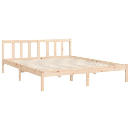 Contemporary Wooden Bed Frame 160x200cm - Solid Pine, Removable & Durable, Easy Assembly, Minimalist Design with Headboard & Footboard, Perfect for Modern Bedroom Decor, Bedroom Furniture, Sleek Headboard, Sturdy Construction