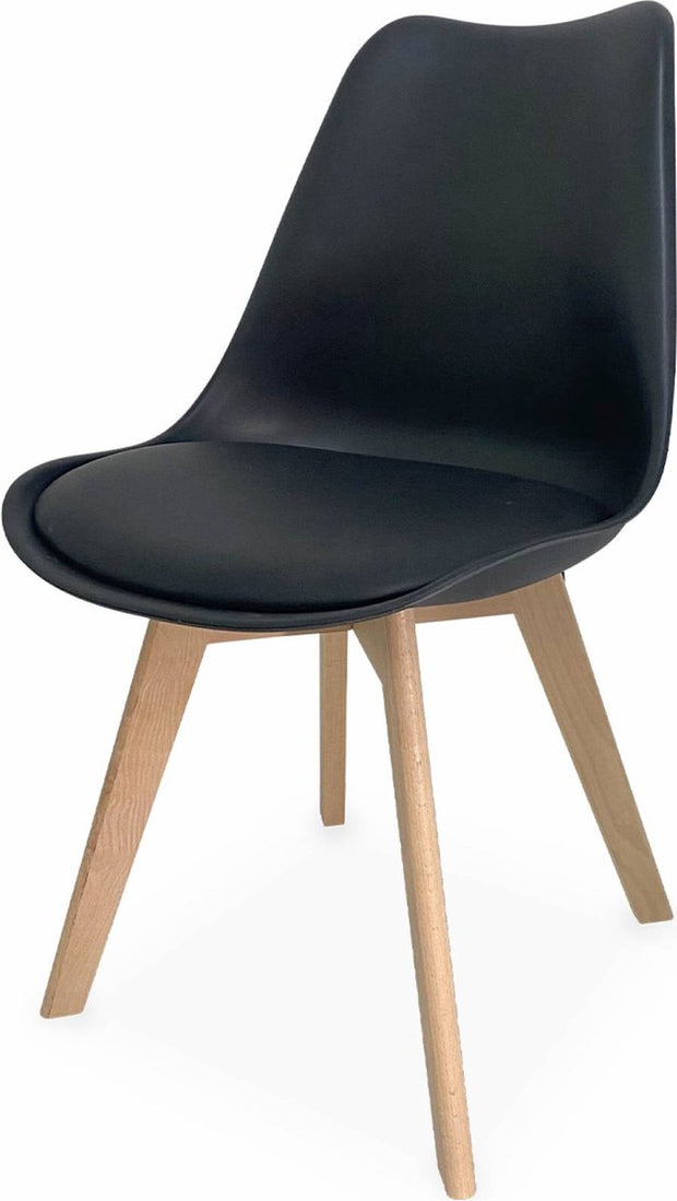 Kuipstoelen - set van 4 met houten poten - Sponskussen woonkamerstoel