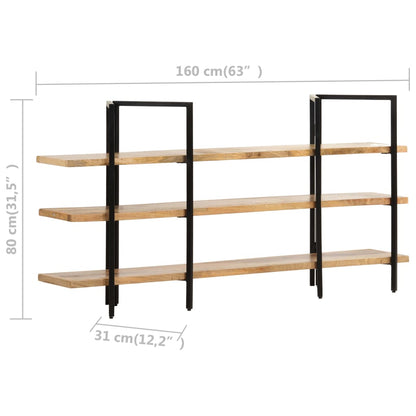 Boekenkast – Boekenrek – Opbergkast – Wandkast – Vakkenkast – Industrieel Design – Massief Mangohout – 31 cm Breed