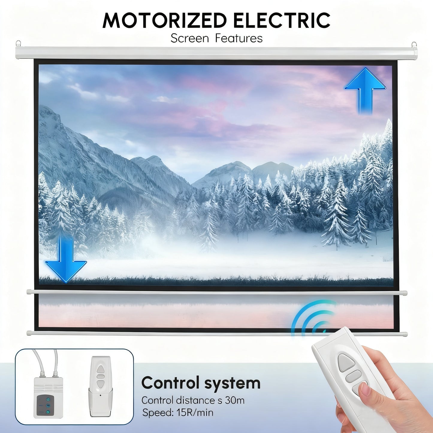 Elektrisch Ultra Short Throw Projectiescherm – Projectiescherm – Beamerdoek – Home Cinema Scherm – ALR Scherm – 213 cm 4:3 – Ambient Light Rejecting – Metalen Frame
