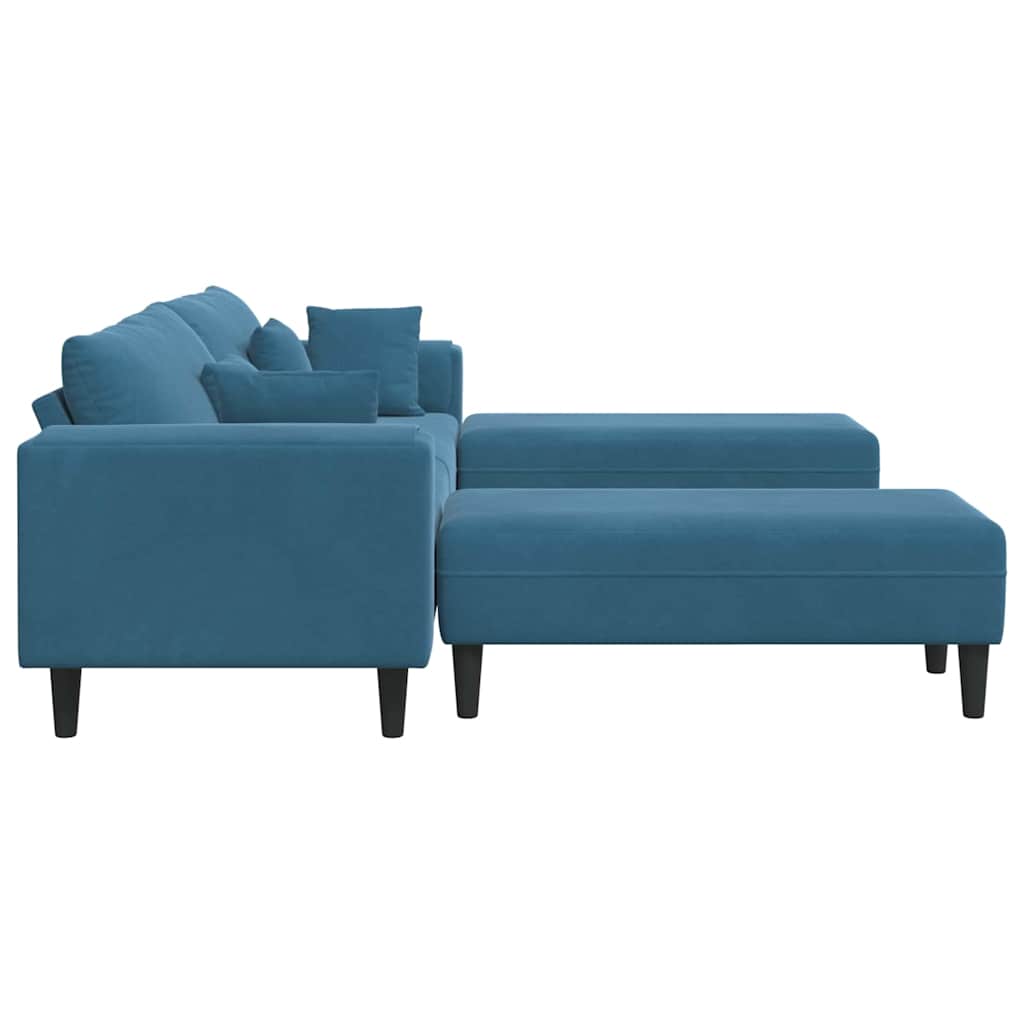 Fluwelen Bank – Velvet Sofa – Banken – Zitbank – Woonkamerbank – Diepblauw – Hoogwaardig Fluweel – Stevig Houten Frame