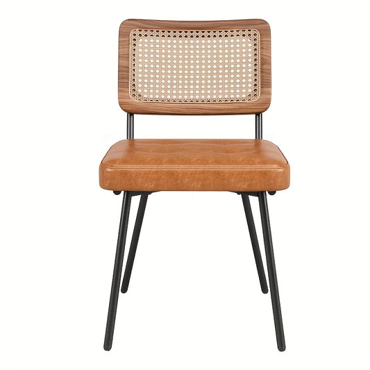 Eetkamerstoel – Stoel – Dining Chair – Zitstoel – Kamerstoel – Modern – Katoen Zitting – Stevige A-Frame Constructie – Compact & Lichtgewicht – Warm Bruin