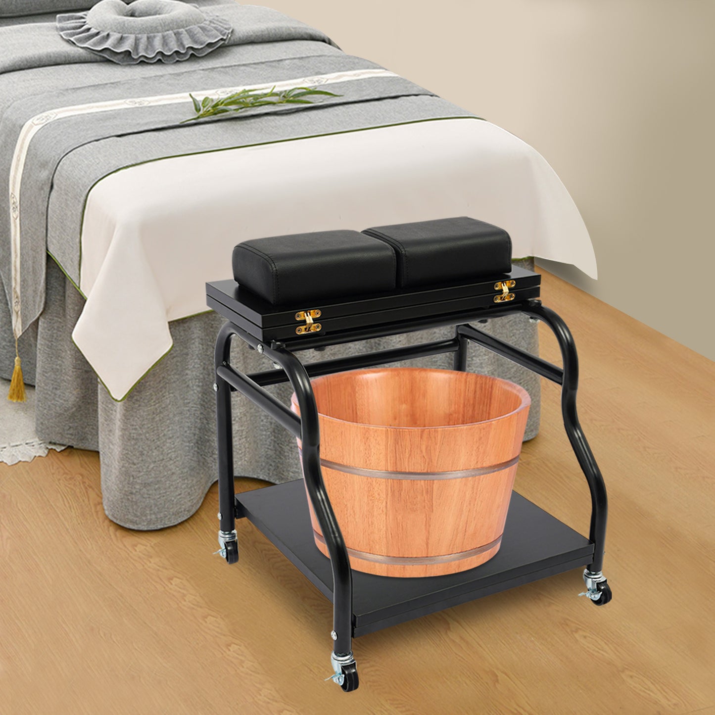 Salon Trolley Cart – Salonwagen – Beauty Trolley – Werkstation – Opbergwagen – Verstelbare Hoogte – 4 Remmenwielen