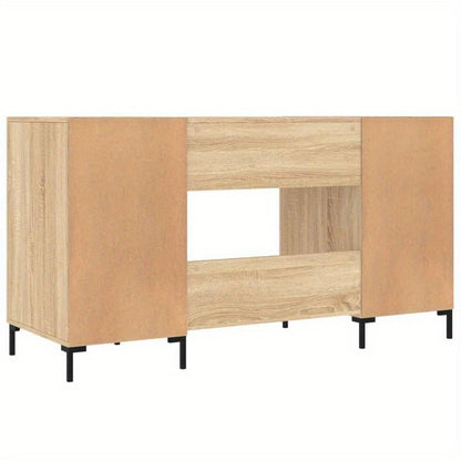 140x50x75cm Sonoma Oak Composite Wood Desk, Smooth Moisture-Resistant Surface, Anti-Warping & Anti-Cracking, Perfect for Home, Office, Study, Bedroom, or Living Room, Office Decor
