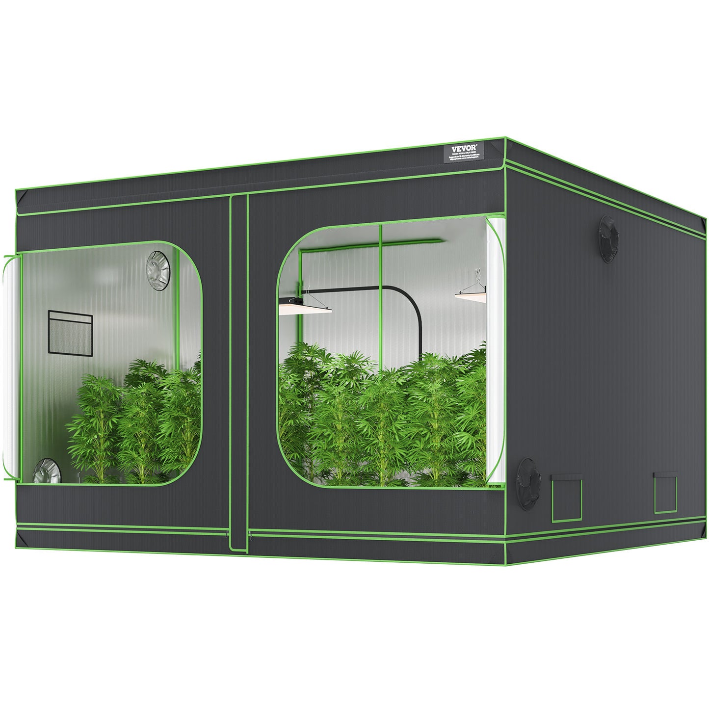 Kweektent – Groeizak – Plantentent – Binnenkweek Tent – Hydroponische Tent – 120x120x80 inch – 600D Mylar Reflecterend Materiaal – Inclusief Observatievenster en Waterdichte Bodemtray