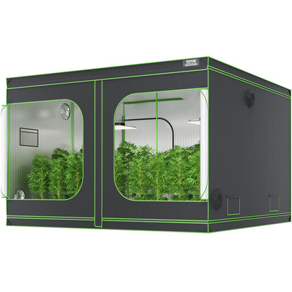 Kweektent – Groeizak – Plantentent – Binnenkweek Tent – Hydroponische Tent – 120x120x80 inch – 600D Mylar Reflecterend Materiaal – Inclusief Observatievenster en Waterdichte Bodemtray