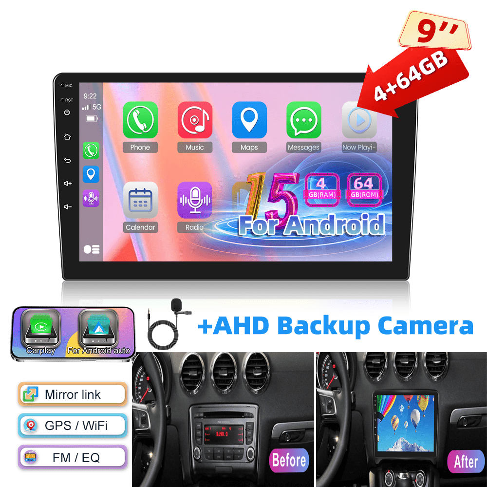Android 15 Car Radio Systeem – Autoradio – Multimedia Systeem – Navigatie Systeem – Touchscreen Radio – 9 Inch 1280P IPS Scherm – Draadloze CarPlay & AHD Achteruitrijcamera