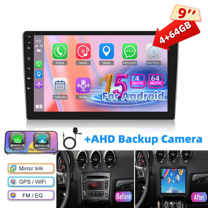 Android 15 Car Radio Systeem – Autoradio – Multimedia Systeem – Navigatie Systeem – Touchscreen Radio – 9 Inch 1280P IPS Scherm – Draadloze CarPlay & AHD Achteruitrijcamera
