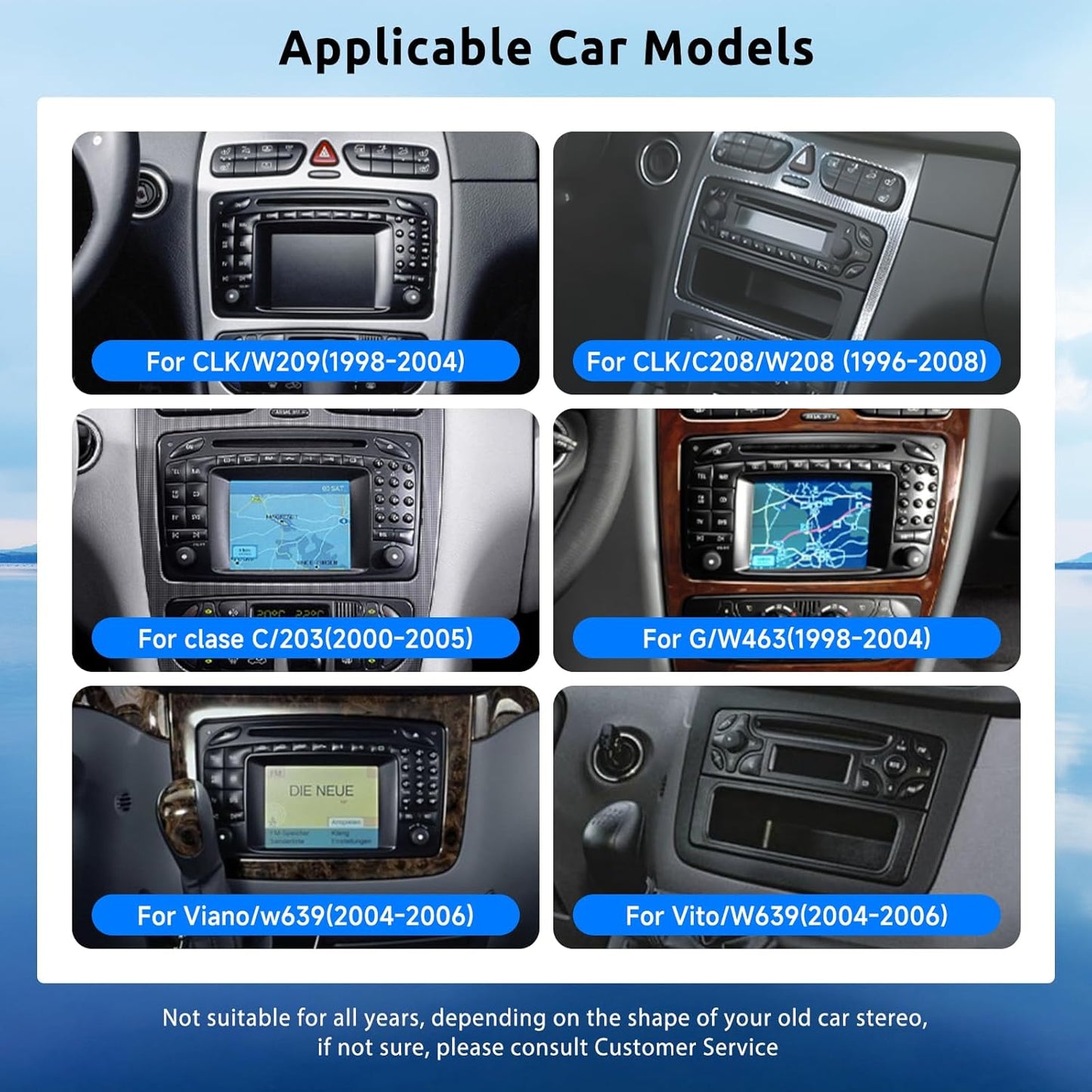 Autoradio Mercedes Benz – Multimedia Autoradio – Navigatiesysteem – Draadloze CarPlay – Achteruitrijcamera – Android 15 Systeem – 7 Inch HD Touchscreen – 4GB RAM 64GB Opslag