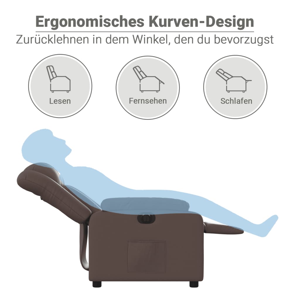 Elektrische Relaxstoel – Relaxfauteuil – Ligstoel – TV-Stoel – Elektrisch Verstelbaar – Kunstleren Bekleding – Verstelbaar Tot 135 Graden