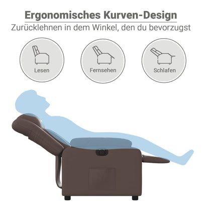 Elektrische Relaxstoel – Relaxfauteuil – Ligstoel – TV-Stoel – Elektrisch Verstelbaar – Kunstleren Bekleding – Verstelbaar Tot 135 Graden