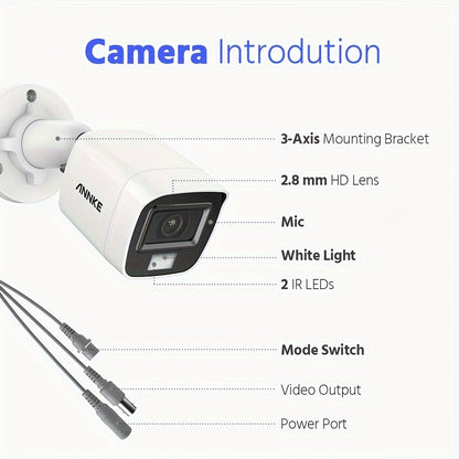 Bewakingscamera Set – Beveiligingscamera Set – Camerabewaking – CCTV Camera – Surveillance Camera – 3K Resolutie – Mens- en Voertuigherkenning