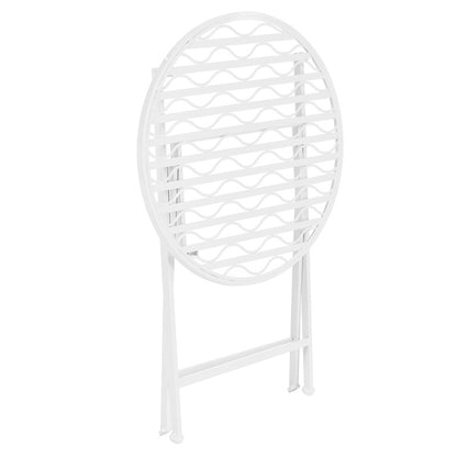 Bistroset – Balkonset – Tuinset – Klapset – Buitenmeubilair – Metaal – Opvouwbaar – Weerbestendig – Compact Design – Ronde Tafel 60 cm